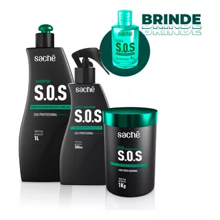 Kit Para Reconstrução Capilar S.o.s + Brinde Elixir Sachê