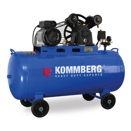 Compresor de aire eléctrico Kommberg KB-BC30200 trifásico 200L 3hp 220V azul