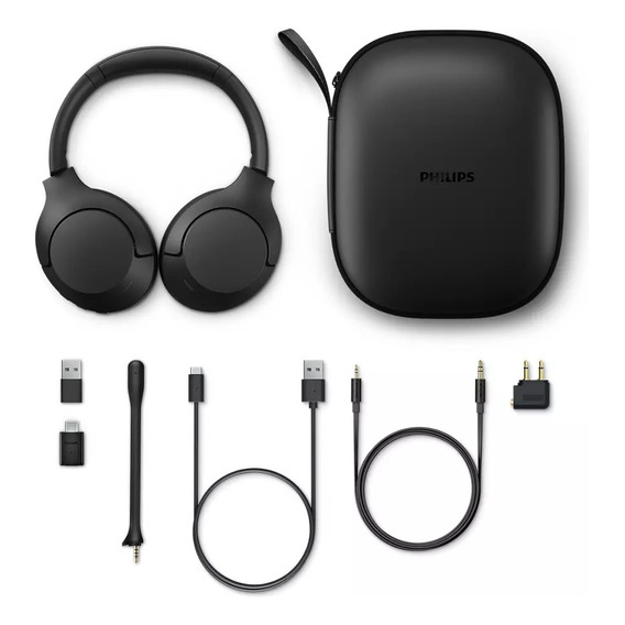 Auriculares Bt Philips Tah8507bk/00 Con Mic Desmontable