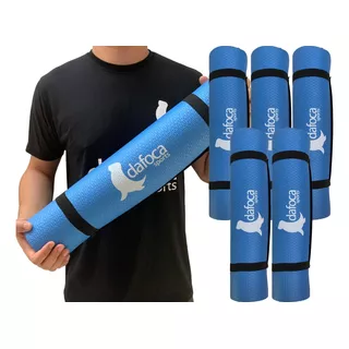 Kit 5 Tapetes Yoga Eva 50x180cm 5mm Df1032 Azul Dafoca