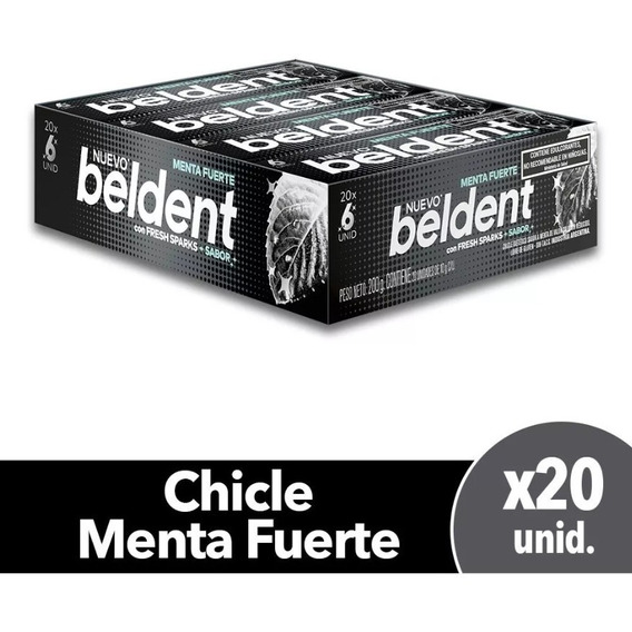 Chicle Beldent Menta Fuerte Caja X 20 Unidades