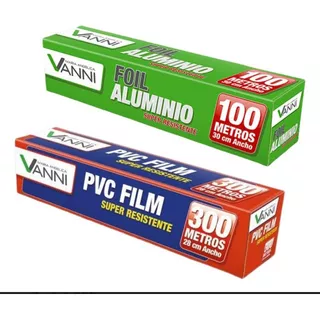 Rollo Papel Aluminio 100 Metros + Rollo Film Alusa 300 Mts