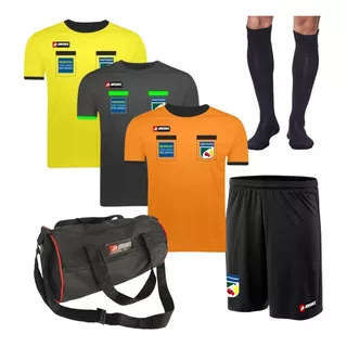 Kit 3 Camisas Arbitro Futebol + 1 Short + 1 Meião + 1 Brinde