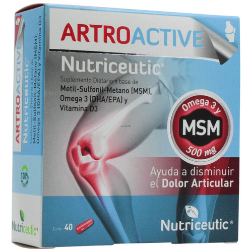 Nutriceutic Artroactive 40 Caps Con Msm Para Dolor Articular Sabor No