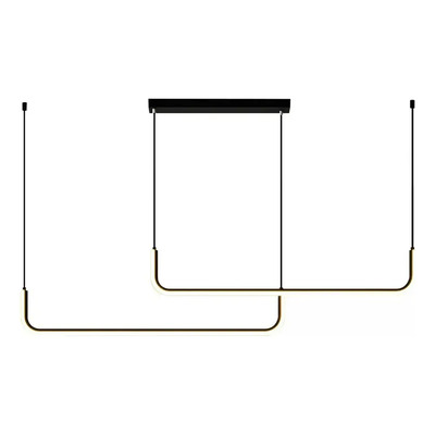 Colgante Led Doble Moderno Luz Desing Iluminación Negro