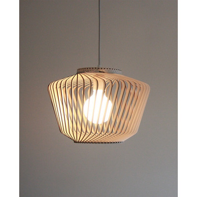 Lampara Colgante 1 Luz Bombay Blanco Madera Deco Apto E27 Ln