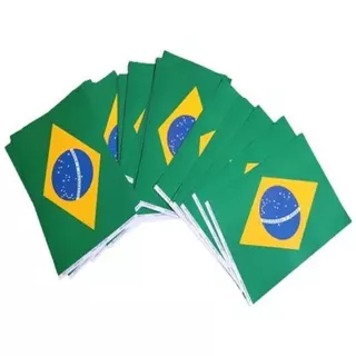 100 Unid Bandeira Do Brasil Mão Copa Do Mundo Bandeirinha