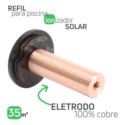 Eletrodo Para Ionizador De Piscina Solar Aqua3 De Cobre 100%