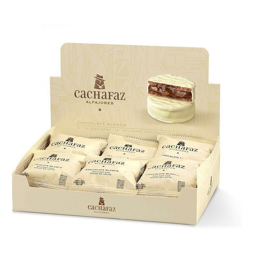 Alfajores Cachafaz chocolate blanco 12 unidades