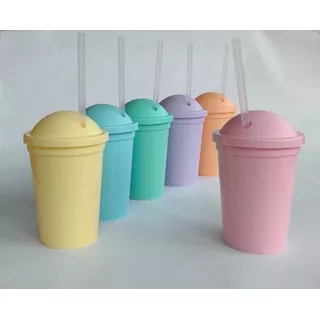 Vaso Milkshake 330cc Colors Eleccion Sorbete+tapa 30u Pastel