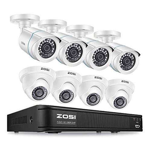 Sistema De Cámara De Vigilancia En Casa Zosi 720p Hd-tvi, 8