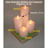 R1020 - 1 Vela Redonda Neutra (sin Fraganc) 10x20cm/ 190hs