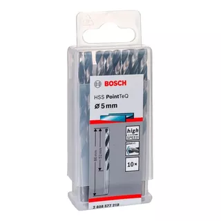 Kit C/10 - Brocas De Aço Rápido Bosch Hss Pointteq 5,0mm