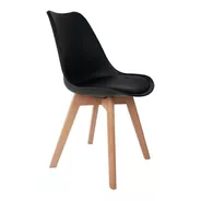 Cadeira De Jantar Empório Tiffany Saarinen Base Wood, Estrutura De Cor  Preto, 1 Unidade