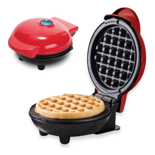 Waflera Mini Maquina Waffles Pequeña Redonda Hacer Desayunos