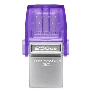 Memoria Microduo 3c Usb/tipo-c 3.2 G1 256gb Kingston, Lila Color Morado