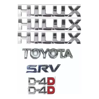  Emblema Kit Hilux Toyota Srv D4d  7 Peças