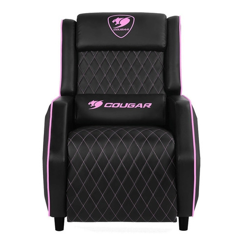 Silla de escritorio Cougar Ranger gamer ergonómica  negra y rosa con tapizado de cuero sintético