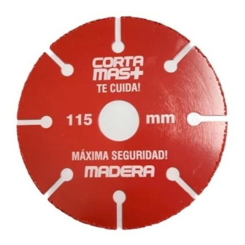 Disco Corte Madera Corta Mas 115 Mm No Accidentes No Tranca Color Rojo