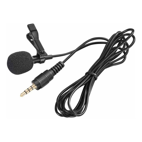 Microfono Solapa Para Celulares 3.5 Aux Lavalier Negro