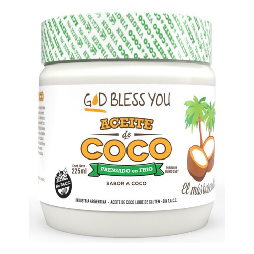 Aceite de coco virgen de 225ml God Bless You