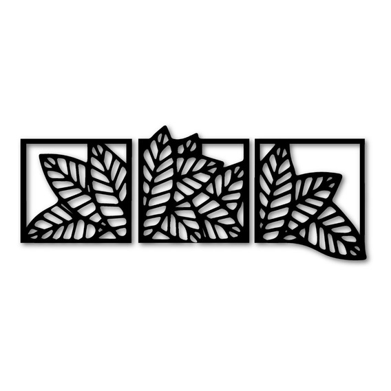 Triptico Arbolc/hojas Exterio En Madera Calada 120 X 47 Cmts