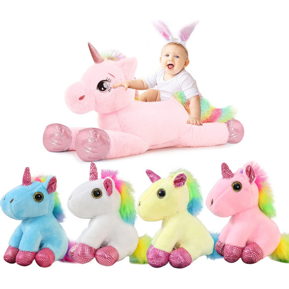 Unicornio Pony De Peluche Arcoiris Tipo Pegaso Almohada 5pcs