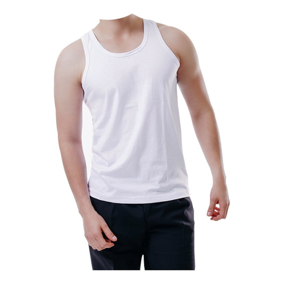 Camisilla Esqueleto 100% Algodón Para Hombre Deportivas Gym