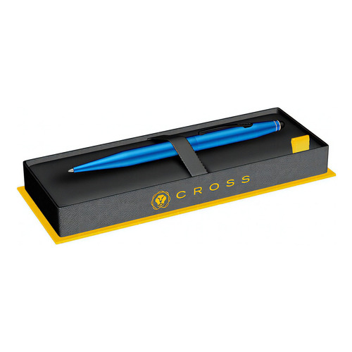 Boligrafo Cross Tech 2 Azul Satinado Lapicera Personalizada Color De La Tinta Negro