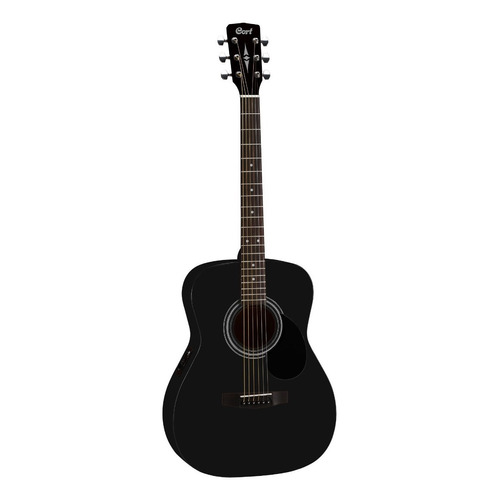 Guitarra Electroacustica Cort Af510e Con Funda Color Black Orientación De La Mano Diestro