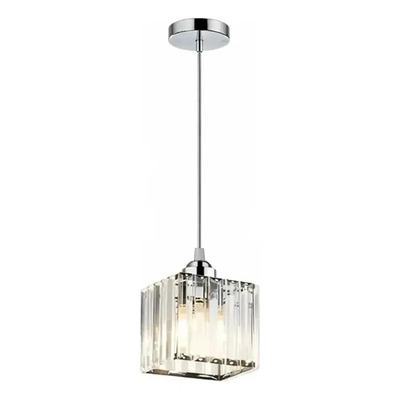  Colgante 1 Luz Prisma C Cristal Cromo Apto Led E27 Ld Cromo