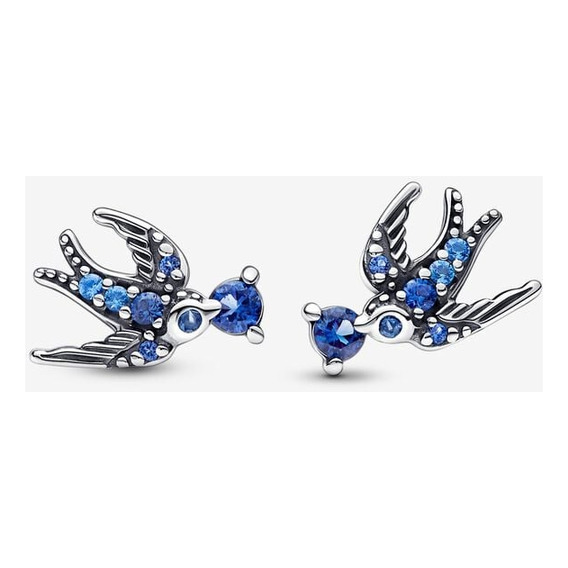 Pandora Aretes Golondrina Celestial Original +kit De Regalo