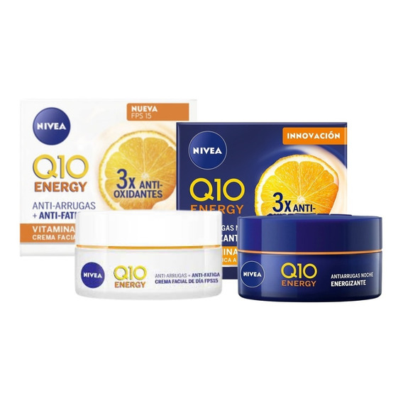 Combo Nivea Q10 Energy Antiedad Dia Y Noche