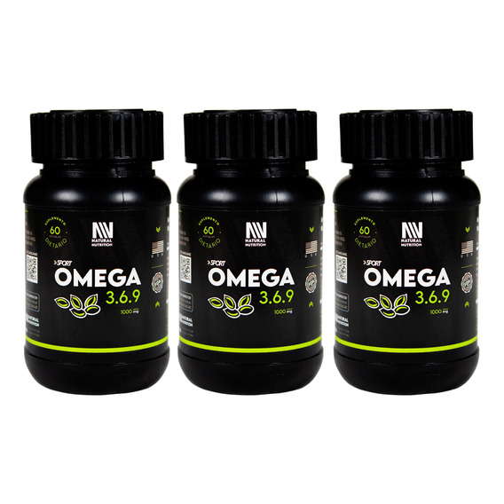 Natural Nutrition Kit X3 Omega 3 6 9 Sport Suplemento 3c