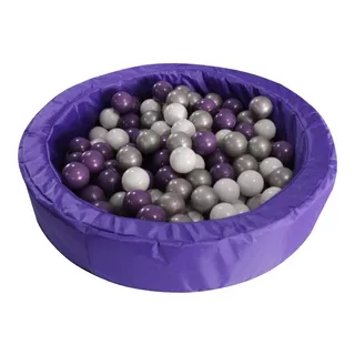 Alberca De Pelotas Rosa + 50 Pelotas De Color Morada