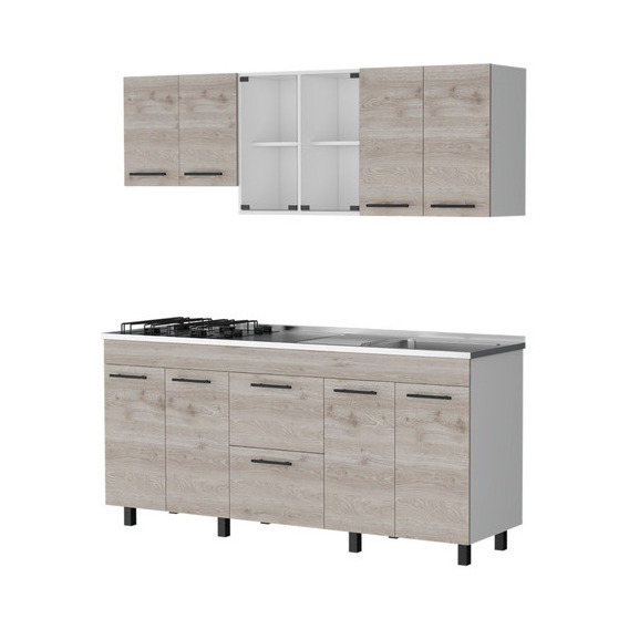 Cocina 180 Ankara Mzn Der Rta Ceniza Blanco Color Gris