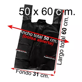 Bolsas Plásticas Tipo Camiseta - 50x60 - 100 Unidades
