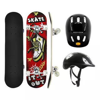 Skate Tenis Juvenil Semi Profissional + Kit Proteção Dm Toys