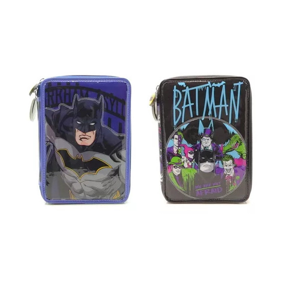 Cartuchera Batman Dc 2 Písos Con 12 Lapices Cresko