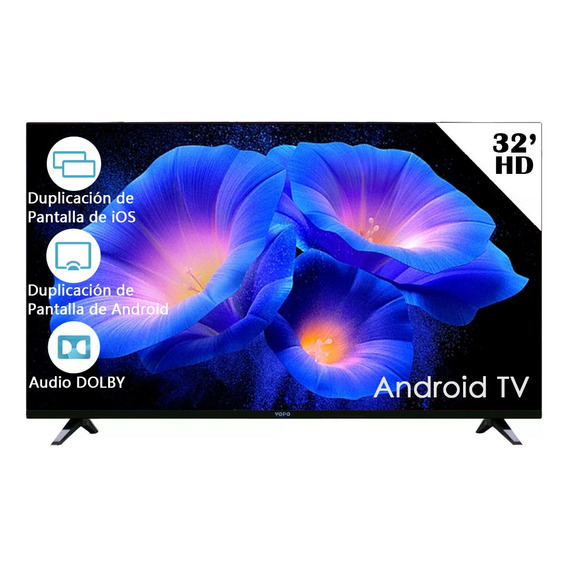 Pantalla Smart Tv 32 Pulgadas, Vopo Android Tv Led Portátil
