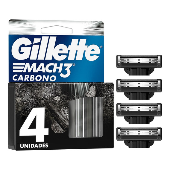 Repuesto Maquina De Afeitar Gillette Mach3 Carbon X 4und