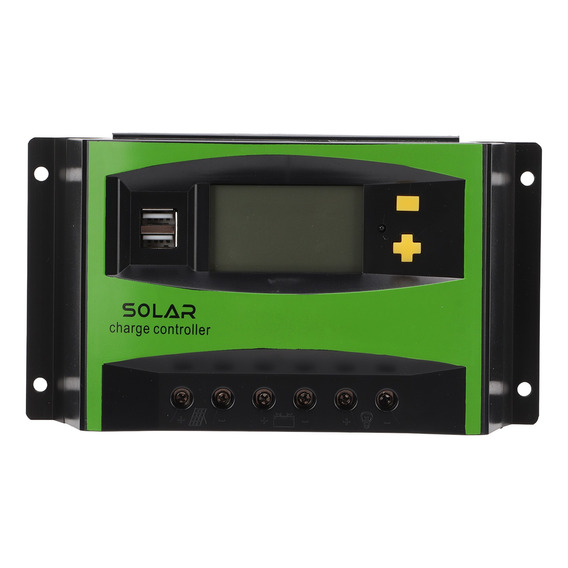 Controlador De Carga Solar 40a 12-24v Usb 24v Lcd Pwm 