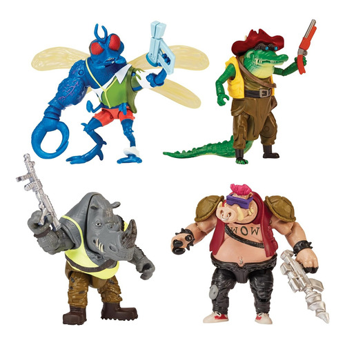 Tortugas Ninja Mutant Mayhem, Set De 4 Figuras De Accion