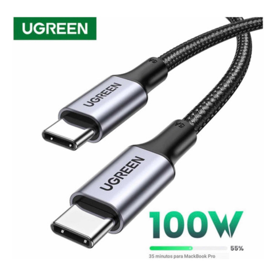 Cable USB tipo C 100w Pd Fast Turbo de 2 metros (negro)