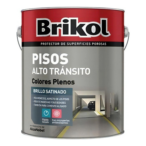 Brikol Pisos Alto Tránsito Con Microperlas Antideslizante X 4lts - Color Gris