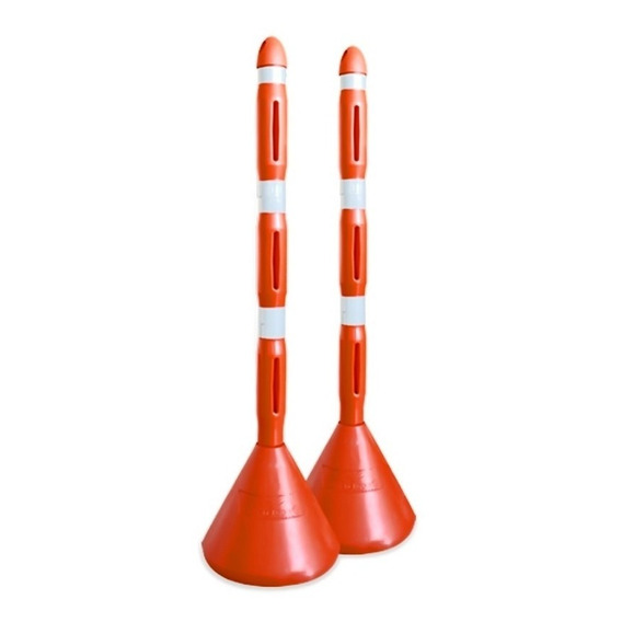 Señalizador Vial Tubular Base Naranja / Por 2 Unidades