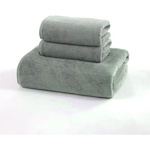 Homey set 3 toallas algodón color verde liso