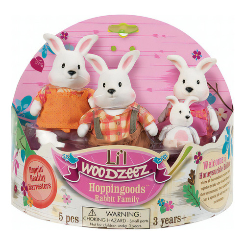 Lil Woodzeez 6006 Set Familia De Conejos X4 Figuras Animales