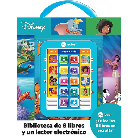 Biblioteca De 8 Libros Con Lector Electrónico Disney