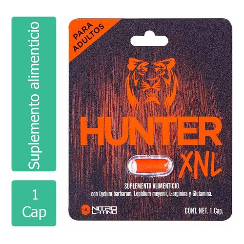 Suplemento en cápsula Nitro Latino  Hunter XNL carbohidratos en caja de 500mg